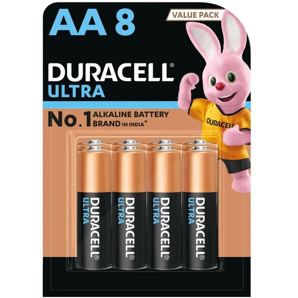 Duracell Ultra AA Alkaline Battery – Long-Lasting & Reliable Power - 8BL (Tear Pack)