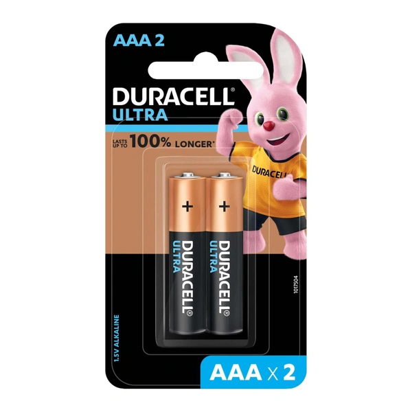 Duracell Ultra AAA Alkaline Batteries – Long-Lasting Power for High-Drain Devices - 2BL