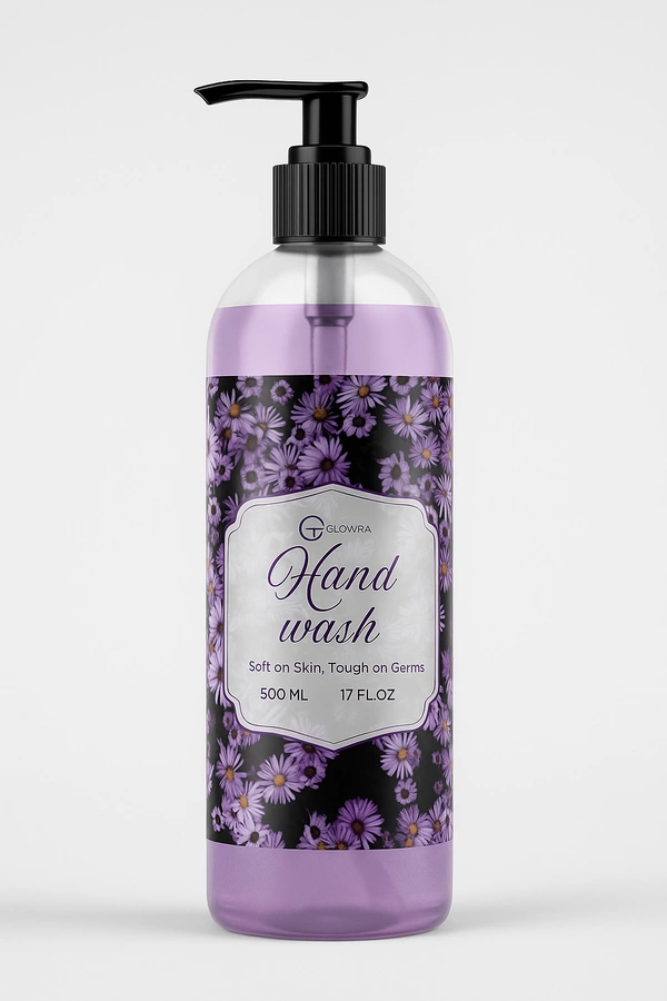 Glowra Herbal Hand Wash with Aloe Vera & Neem – Gentle & Antibacterial, 500ml - 500ML