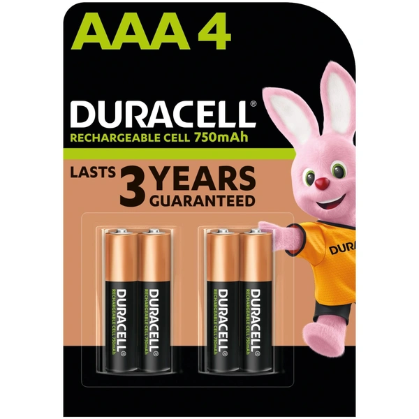 Duracell Rechargeable AAA Battery – 750mAh, Long-Lasting & Reliable Power - 4BL
