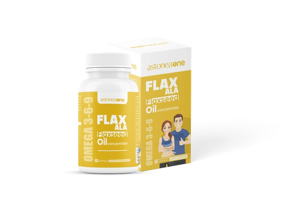 Astoneaone Herbonutrigenx FLAX ALA 60SG Omega 3-6-9 Supplement with Flaxseed Oil, Carrot Oil, Turmeric & Peppermint – 100% Plant-Based Wellness Support
