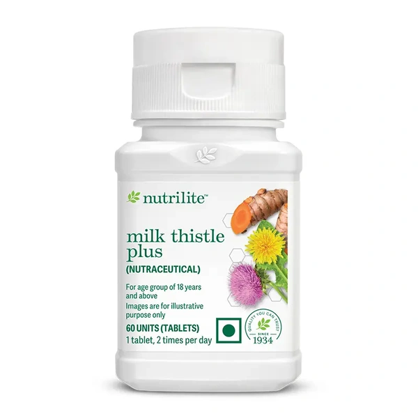 Amway Nutrilite Milk Thistle Plus – Liver Health Support | 60 Vegetarian Tablets - 60 Tabs