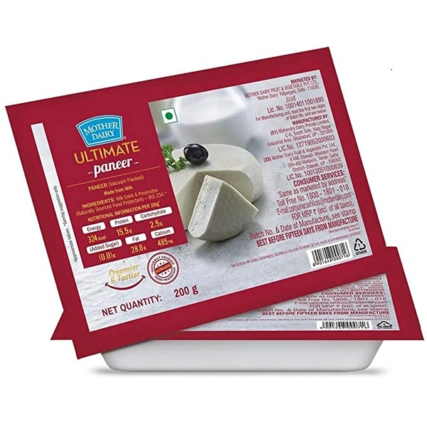 Mother Dairy Malai Paneer 200gm