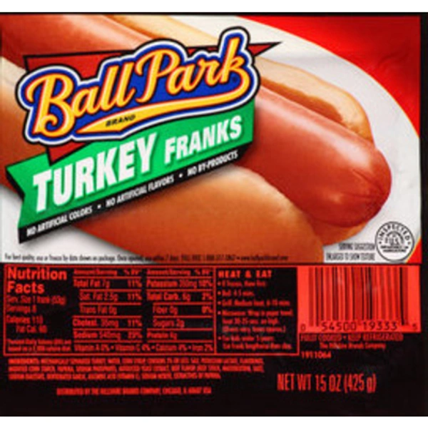 Turkey Frankfurters - Brown Smooth, 10 Inch 12pc