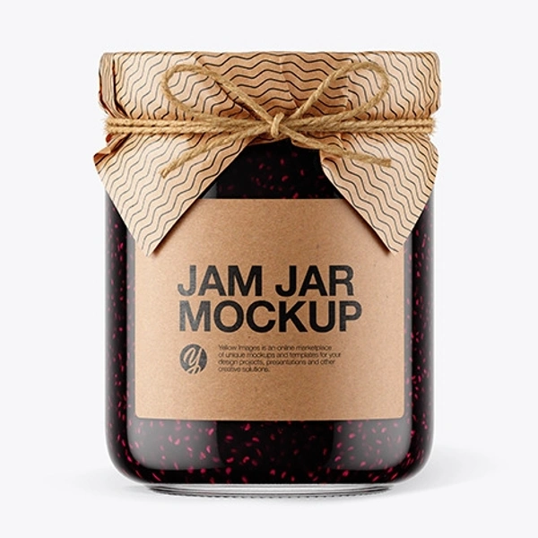 Black Berry Jam Jar Mockup - Cherry Pie, 500gh 250gm 1kg