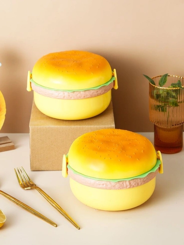 BURGER SHAPE DESIGNED ROUND LUNCH BOX 