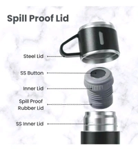 Stainless Steel Vacuum Flask and Flask Set 3 Steel Cups with Flask Combo Ideal Gift for Diwali and Birthday Gift Return Gift (Multicolour)