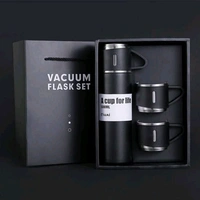 Stainless Steel Vacuum Flask and Flask Set 3 Steel Cups with Flask Combo Ideal Gift for Diwali and Birthday Gift Return Gift (Multicolour)