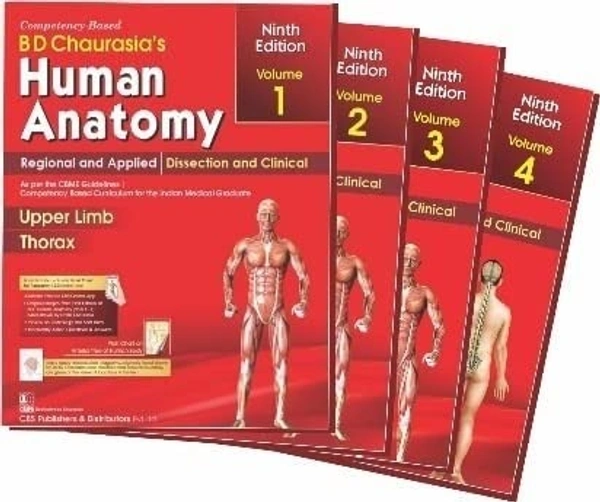 B D Chaurasia's Human Anatomy 9th Edition 4 Volume Set ( Vol.1 to Vol 4) (Set of 4 Books) - BD CHAURASIYA'S