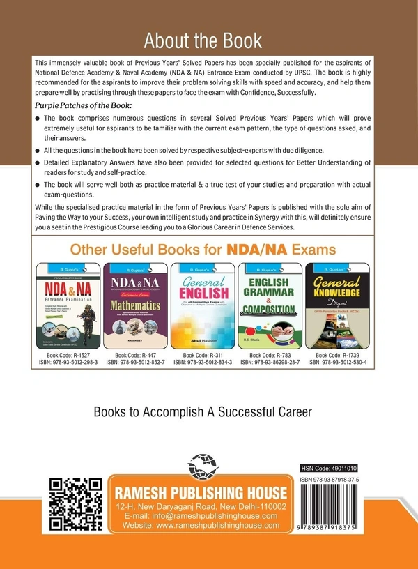 NDA & NA Entrance Examination: Previous Years Papers (Solved) - by RPH Editorial Board  (Author)