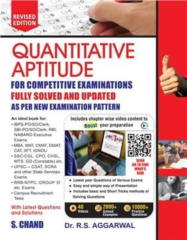 Quantitative Aptitude for Competitive Examinations: (Fully Revised Video Edition) 2022 - Author : Dr. R.S. Aggarwal