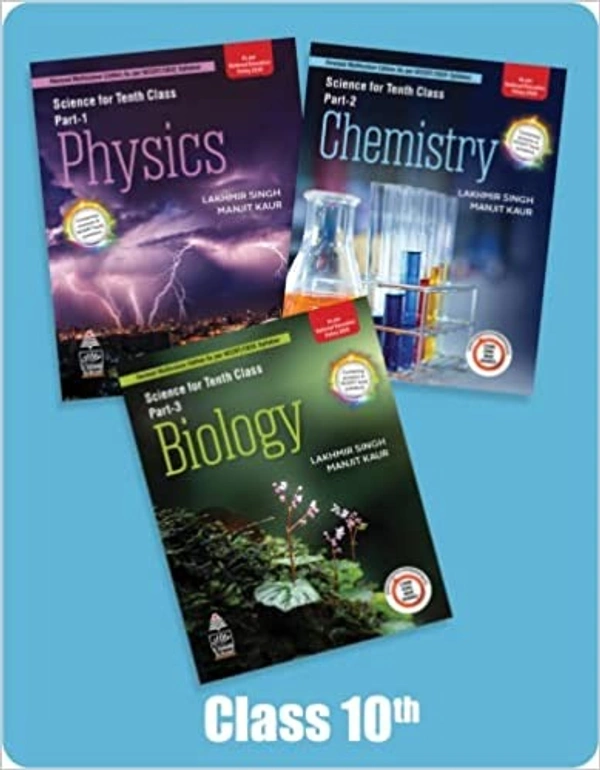 Combo Pack: Lakhmir Singh Class 10 Science (Biology, Physics, Chemistry) - Examination 2022-23 - by Manjit Kaur; Lakhmir Singh (Author