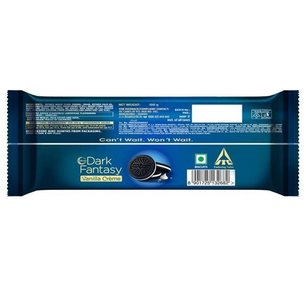 Sunfeast Dark Fantasy Vanilla Creme Biscuits 100 g