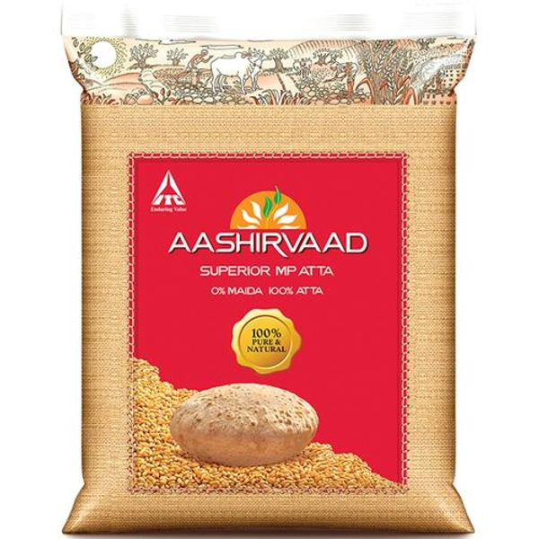 Aashirvaad Atta - 100% Whole Wheat Atta, MP Chakki Fresh, No Maida, 1 kg Pouch