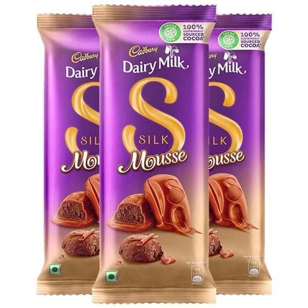 Cadbury Dairy Milk Silk Mousse - Chocolate Bar, 3 x 50 g Multipack
