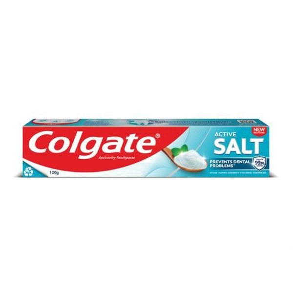Colgate Active Salt Toothpaste, Germ Fighting Toothpaste for Healthy Gums and Teeth, 100g, 100 g