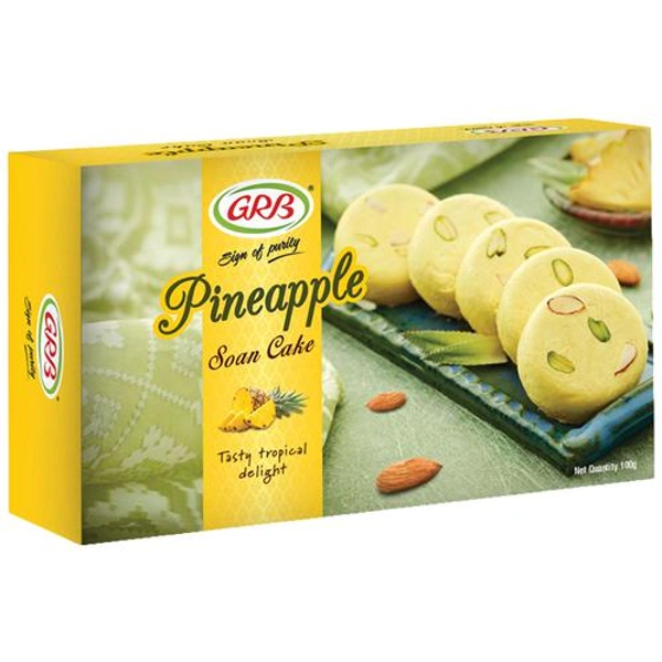 GRB Soan Cake - Pineapple, Traditional Delicacy/Sweets, Dessert, For Celebrations, Special Occasions, 100 g box