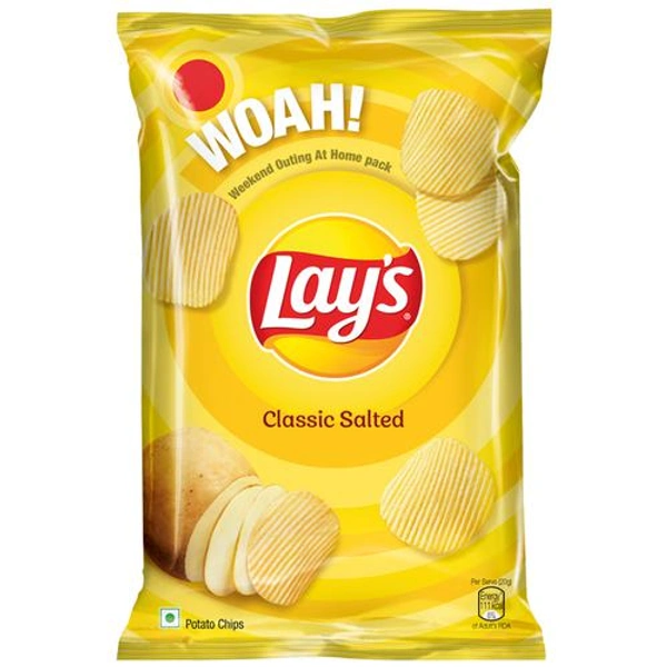 Lays Potato Chips - Classic Salted Flavour, Crunchy Snacks, 73 g