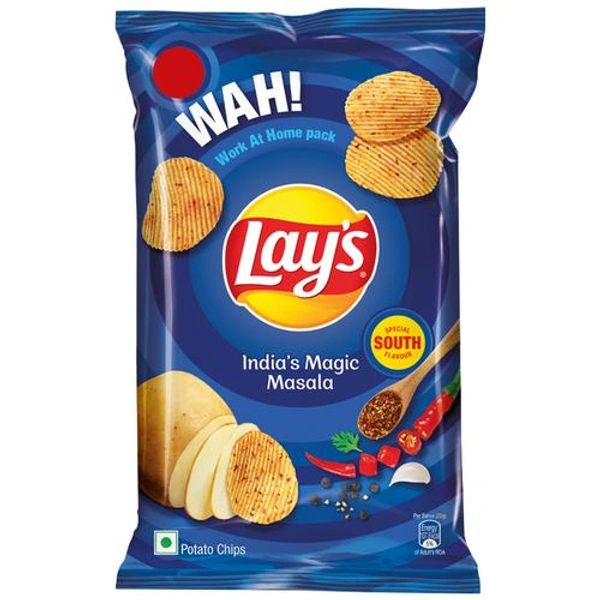 Lays Potato Chips - India's Magic Masala Flavour, Crunchy Snacks, 90 g