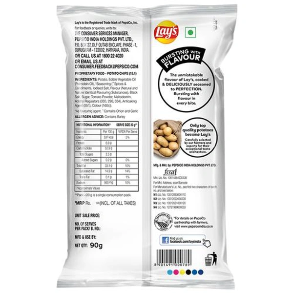 Lays Potato Chips - India's Magic Masala Flavour, Crunchy Snacks, 90 g