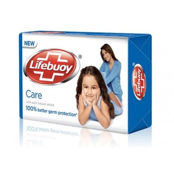 Lifebuoy Care Soap Bar, 100% Stronger Germ Protection, Active Silver Formula, 100 g