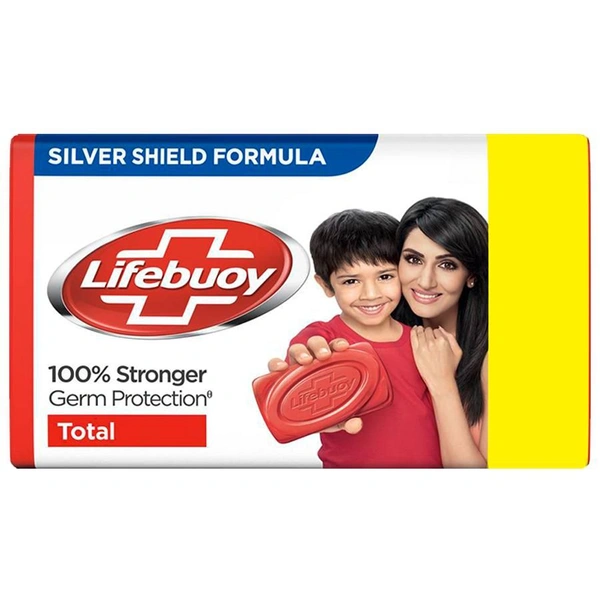 Lifebuoy Total Soap, 100% Stronger Germ Protection, Silver Shield Formula, 125 g