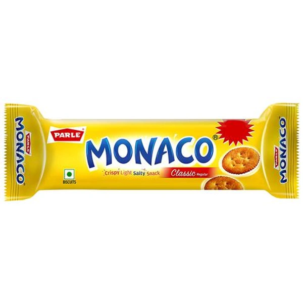Parle Monaco Biscuit - Classic Regular, Salted Snack, 52.2 g (Get 5.8 g Extra)