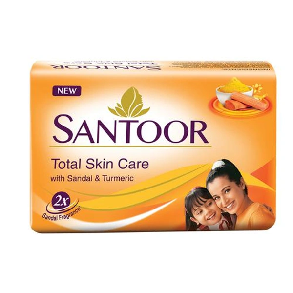 Santoor Total Skin Care Sandal & Turmeric Soap Bar,100 g