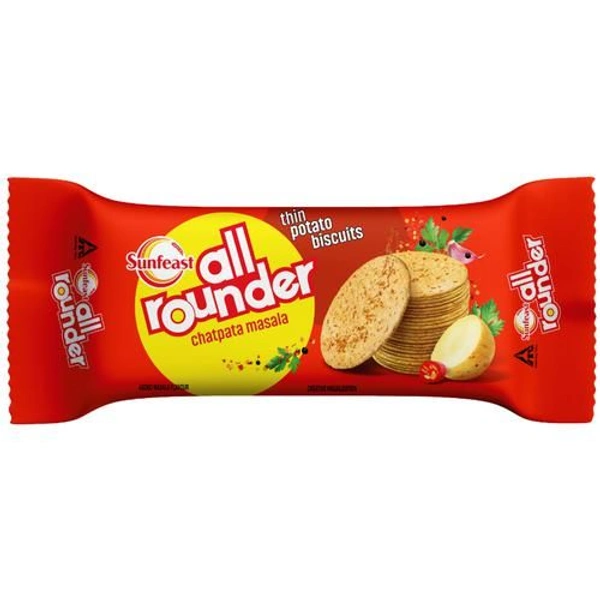 Sunfeast All Rounder - Thin Potato Biscuit, With Chatpata Masala Flavour, 75 g Pouch