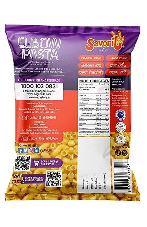 Pasta Elbow 500Kg