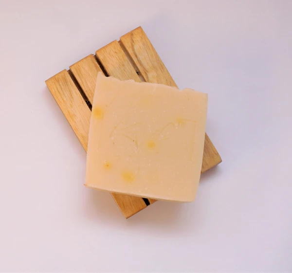 COCONUT MILK & SAFFRON SOAP WITH CHERRY BLOSSOM ESSENTIAL OIL - 120GM