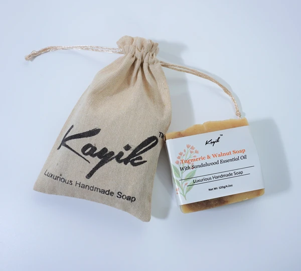 TURMERIC SOAP WITH GHEE & SANDALWOOD ESSSENTIAL OIL  - 120g