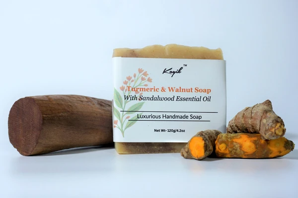 TURMERIC SOAP WITH GHEE & SANDALWOOD ESSSENTIAL OIL  - 120g