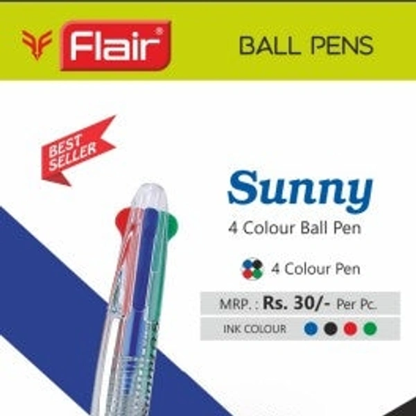 FLAIR SUNNY BALL PEN -4 in 1 - White