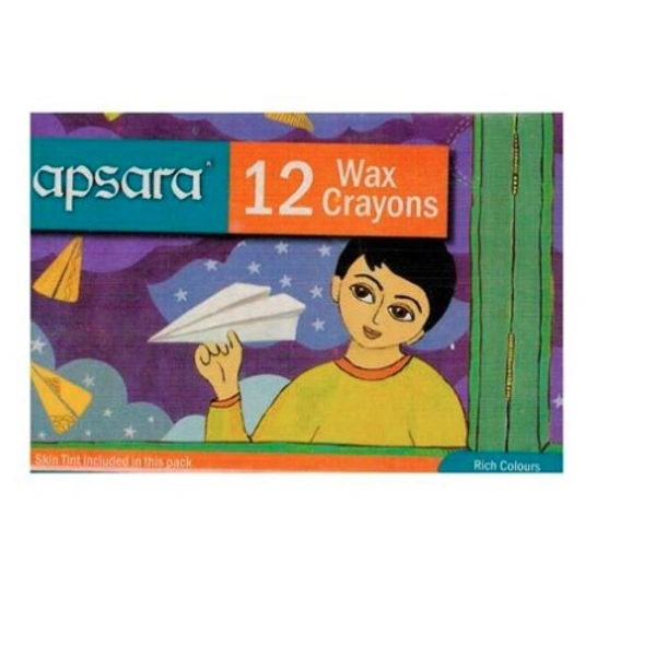 APSARA WAX CRAYONS 12 SHADES - White