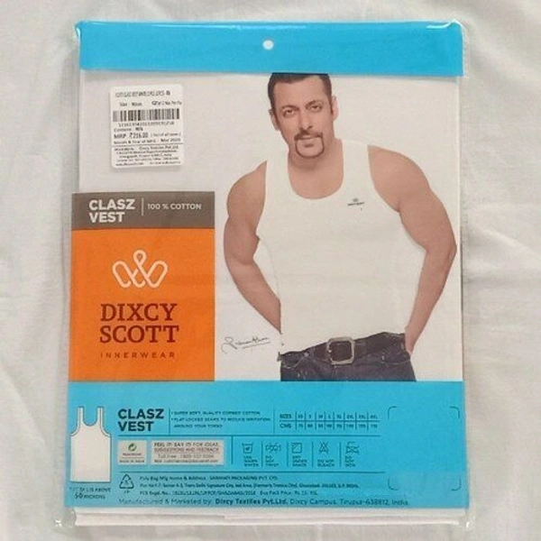 Dixcy Scott Men's Inner Wear Class Hosiery 100% Cotton Vest - S, white