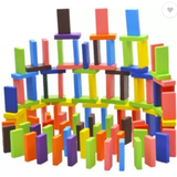 Musvika 120 pcs Wooden Dominos Blocks Set, Kids Game Educational Play Toy, Domino  (Multicolor) - Kids