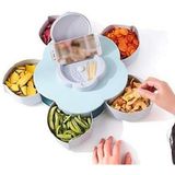 Compartments Flower Candy Box Serving Rotating Tray Dry Fruit, Candy, Chocolate, Snacks Storage Box, Masala Box for Home Kitchen (Multi) - Star Dust, Candy Masala Box