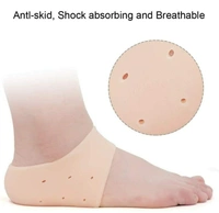 Silicone Gel Heel Pad Socks For Heel Swelling Pain Relief,Dry Hard Cracked Heels Repair Cream Foot Care Ankle Support Cushion - For Men And Women - (Free Size) (1 Pair)60%off - Papaya Whip, Pack Of Pair, For Foot Care