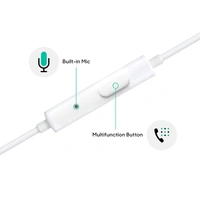 in-Ear Wired Earphone with Mic, 3.5mm Audio Jack - White, Sound Hub, Pack Of 1