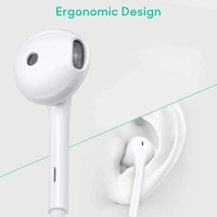 in-Ear Wired Earphone with Mic, 3.5mm Audio Jack - White, Sound Hub, Pack Of 1