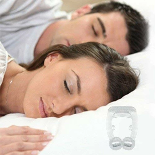 Silicone Magnetic Anti Snore Nose Clip Sleeping Aid Guard Snore Stopper Night Device With Case Anti Snoring device - White, Clip, Pack Of 1