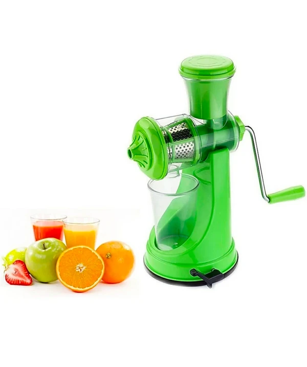 Fruit Juicer | Plastic Juicer with Steel Handle | Hand Juicer | Portable, Easy Operation, Manual Fruit Juicer | Fruit Juicer Machine | Squeeze Healthy Juice | Diwali Gifting - Green, Hand Juicer, Pack Of 1