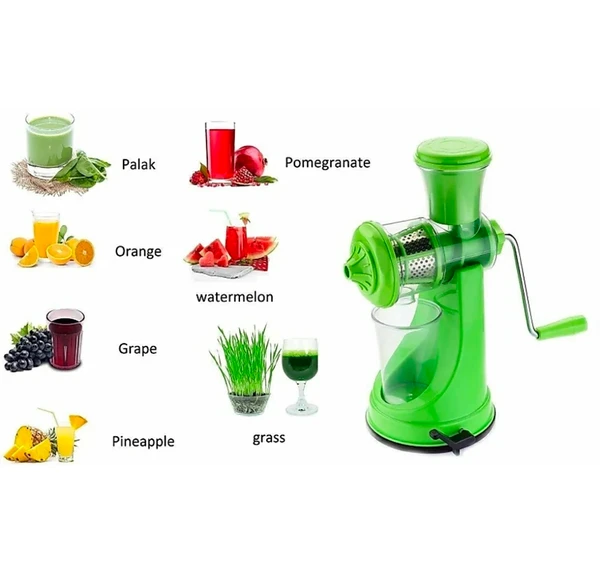 Fruit Juicer | Plastic Juicer with Steel Handle | Hand Juicer | Portable, Easy Operation, Manual Fruit Juicer | Fruit Juicer Machine | Squeeze Healthy Juice | Diwali Gifting - Green, Hand Juicer, Pack Of 1