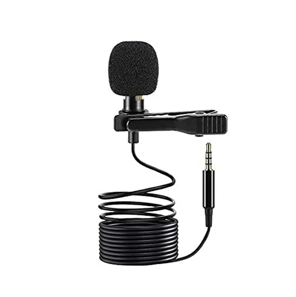 3.5mm mic Clip Microphone for YouTube,TIK Tok Collar Mike for Voice Recording, Mobile, Pc, Laptop, Android Smartphones, DSLR Camera - Black, Mic, Pack Of 1