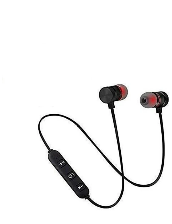 Magnetic Wireless Bluetooth Earphone Headphone for Calling with Built-in Mic All Android, Type C, Smartphones& iOS Devices & Mobile Holder Ring (Multi-Colour) - Black, Magnetic Sport Earphones, Pack Of 1