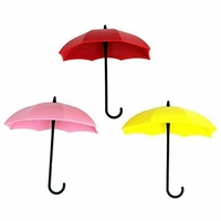Plastic Umbrella Key Hat Wall Multipurpose Holder Hanger Hooks, pack of 06 Pieces, Multicolour - Umbrella Key Holder, Pack Of 3