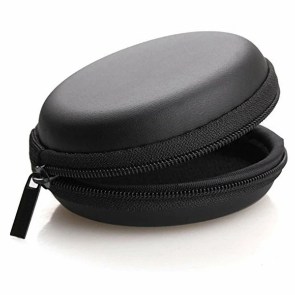 Earphone Headphone Case Pouch Cover Carrying Case for Earphones , Headset , Pen Drives , SD Cards , All Mobile Accessories (Black) - Black, Pack Of 1