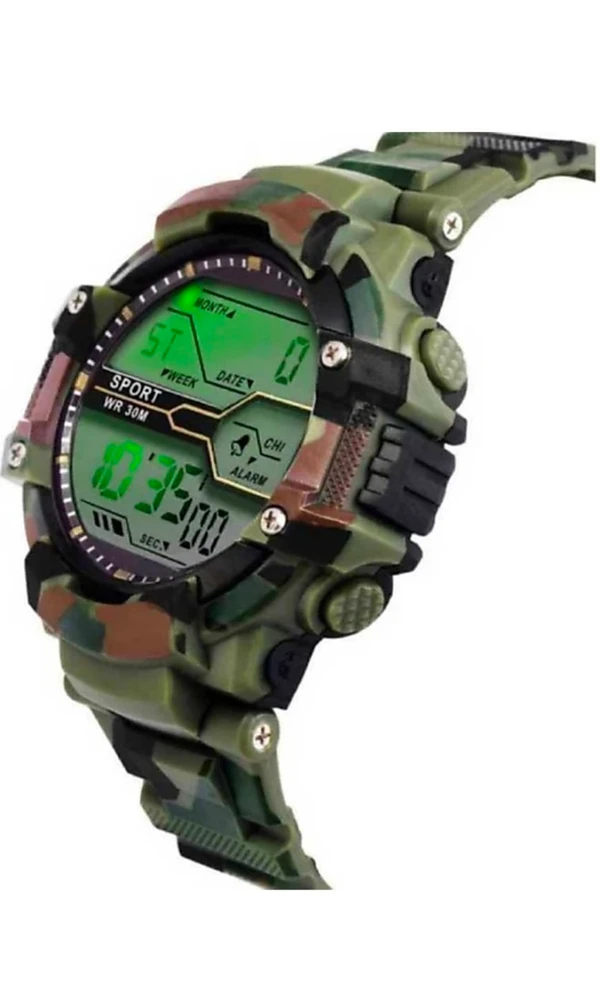 Army Style Men's Watch Military Green Strap Digital Watch For Mens And Boys Or Kids  - Brown, Digital Army Watch, Pack Of 1