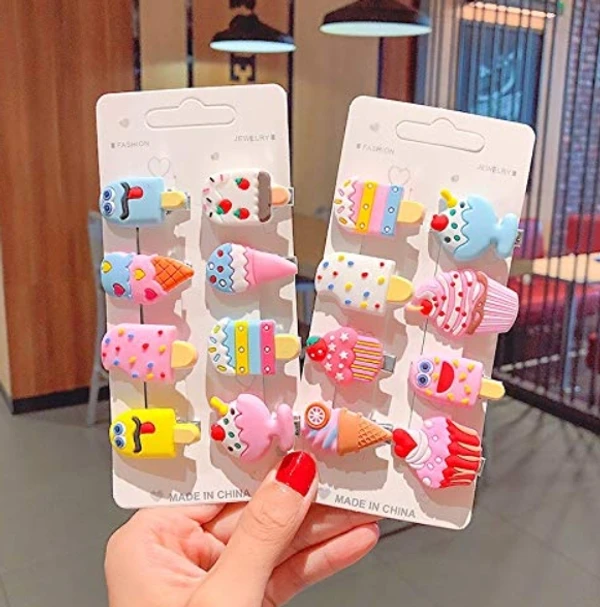 Ice Cream Hair Clips Set Baby Hairpin For Kids Girls Toddler Barrettes Hair Accessories - Kids, Ice Cream Hair Pin, Pack Of 10 Pieces